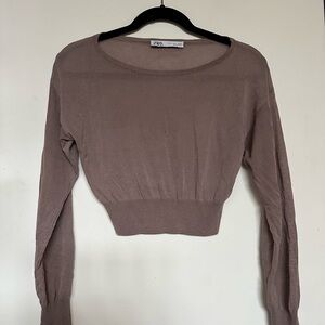 Zara Women's mauve Long Sleeve Top